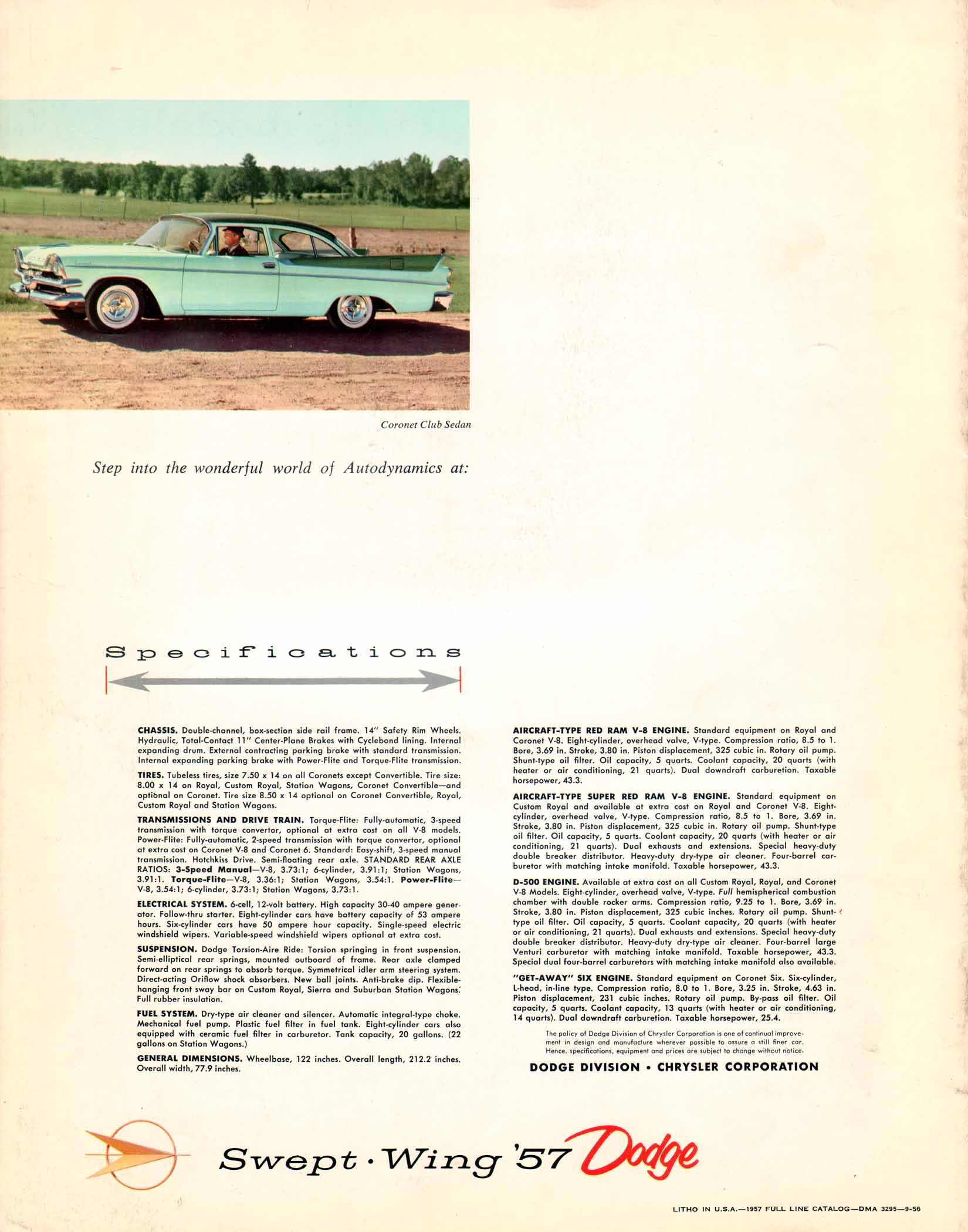 1957 Dodge Car Brochure Page 8